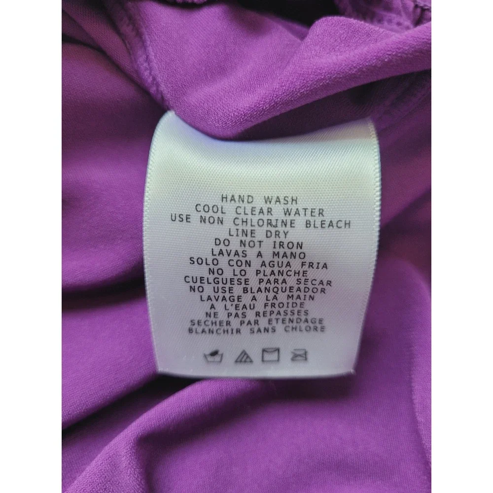 Magicsuit Swim Top Womens 14 Tankini Purple Smocked Blouson Adjustable Straps